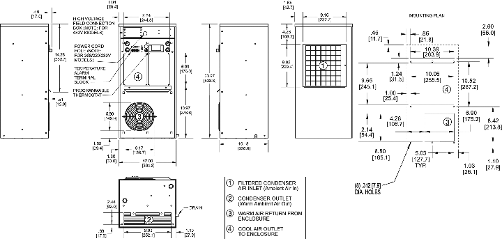Guardian DP24LV Air Conditioner general arrangement drawing