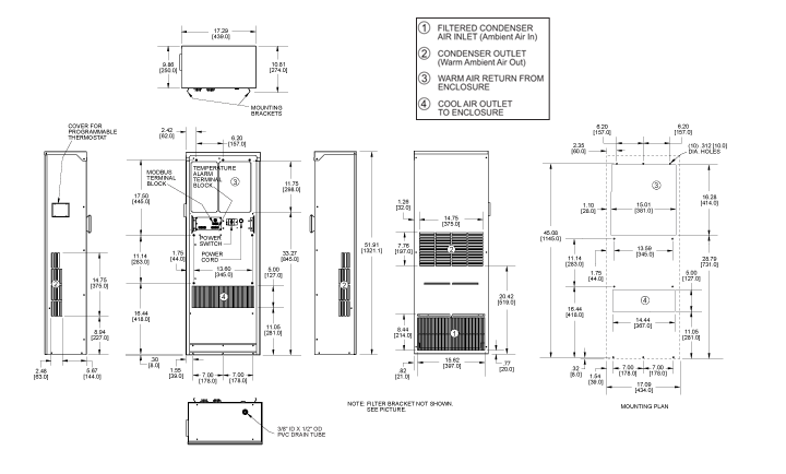 Guardian DP47L-2 Air Conditioner general arrangement drawing