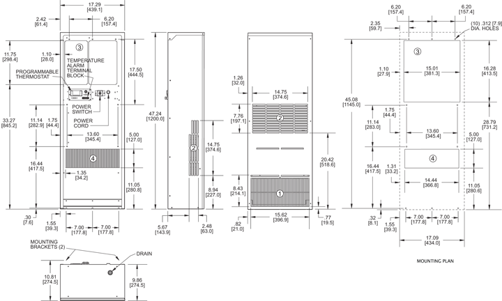 Guardian DP47LV Air Conditioner general arrangement drawing