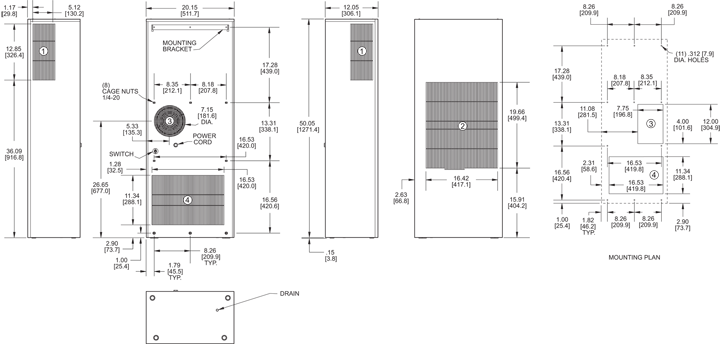 Profile DP50 (Dis.) Air Conditioner general arrangement drawing