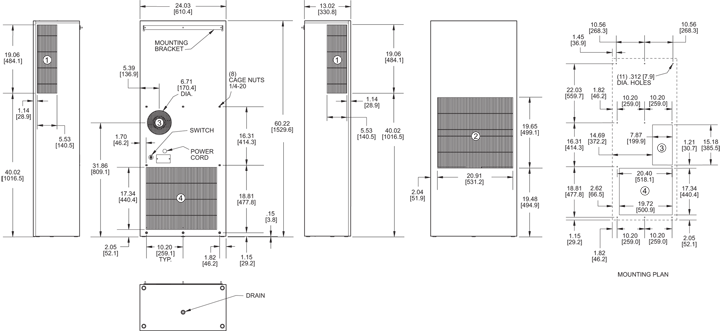 Profile DP60 (Dis.) Air Conditioner general arrangement drawing