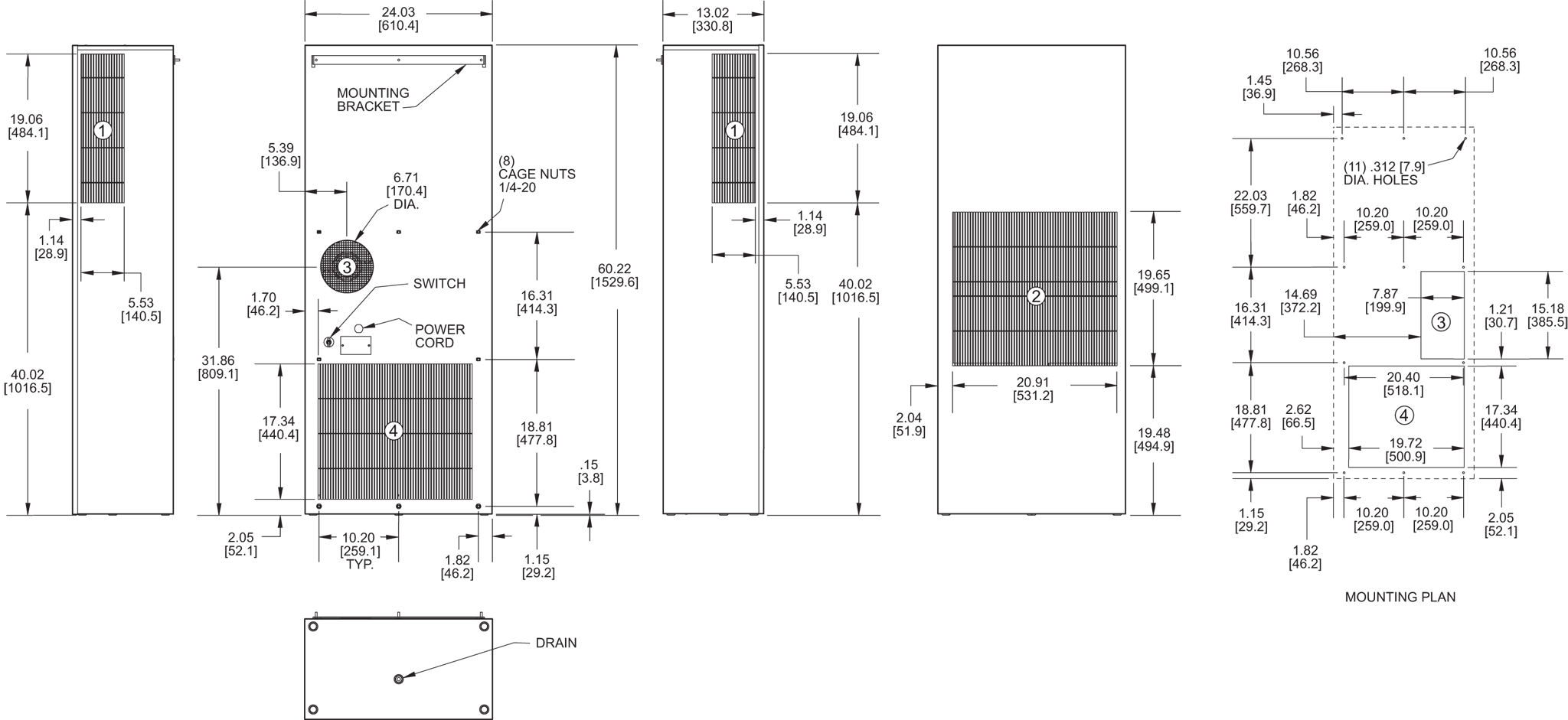 Profile DP60 (Dis.) general arrangement drawing