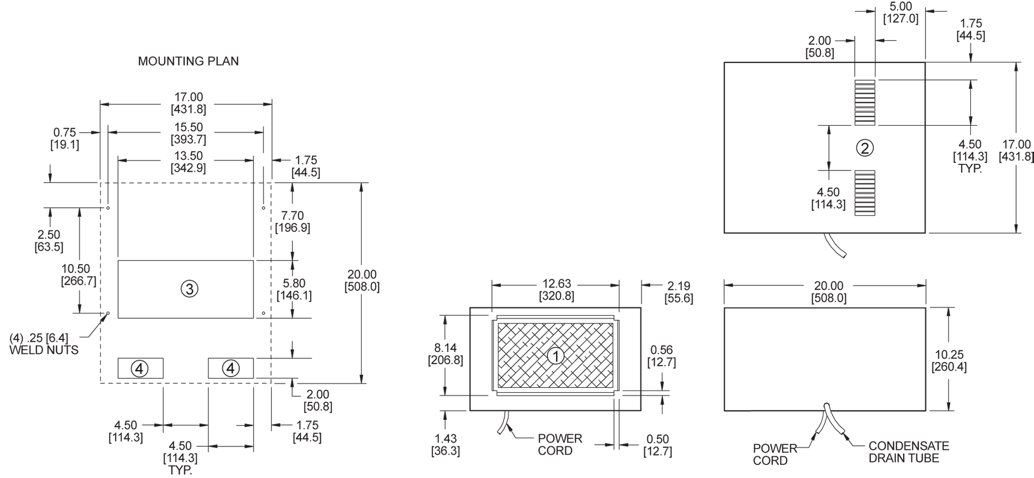 Top-Mount Compact general arrangement drawing