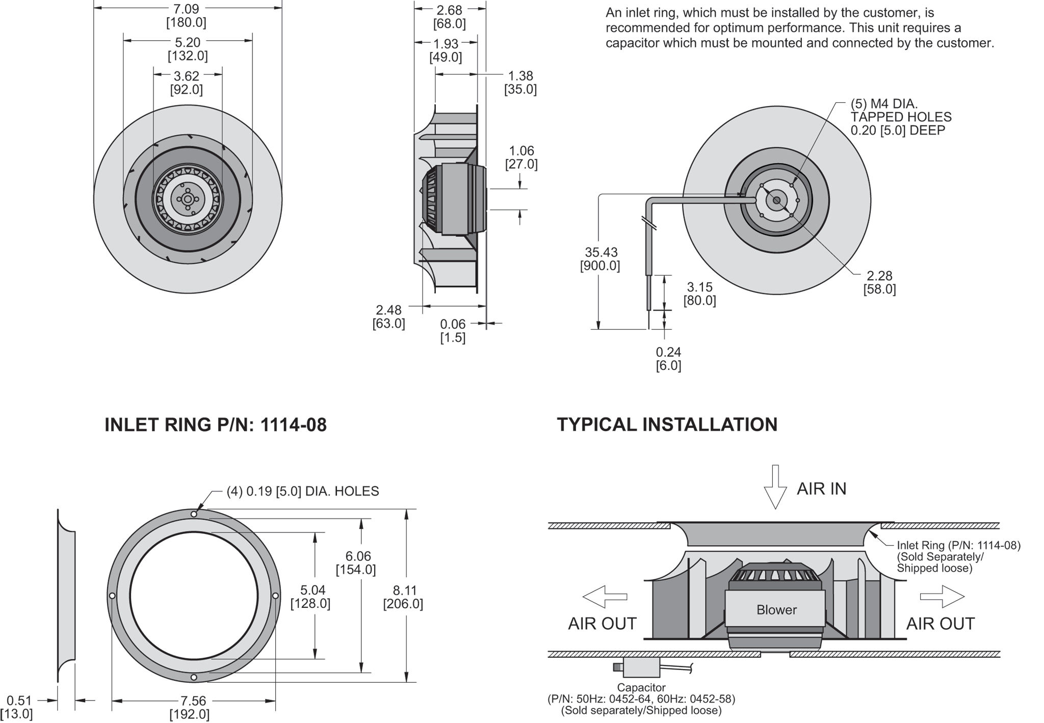 K2BC2E180/35B Impeller general arrangement drawing