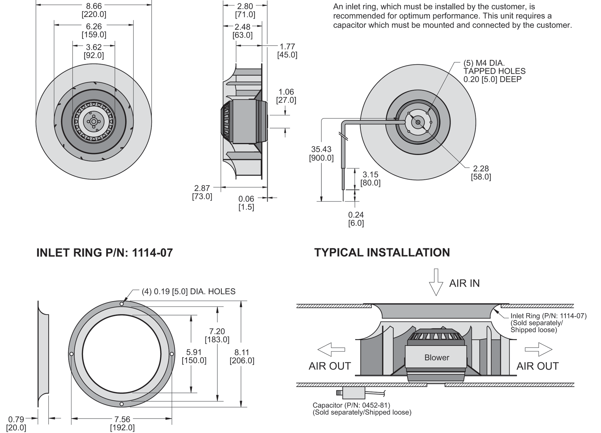 K2BC2E220/45F Impeller general arrangement drawing