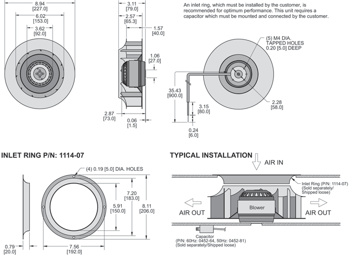 K2BC2E225/40A Impeller general arrangement drawing