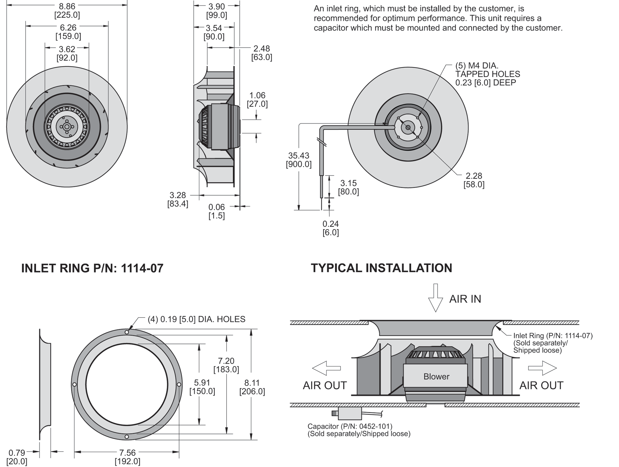 K2BC2E225/63C Impeller general arrangement drawing