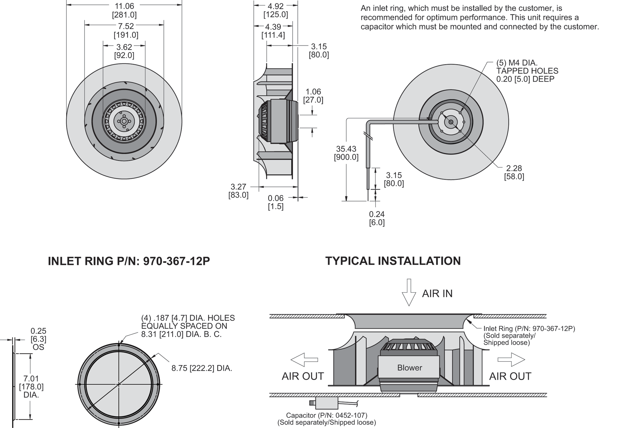 K2BC4E280/80A Impeller general arrangement drawing