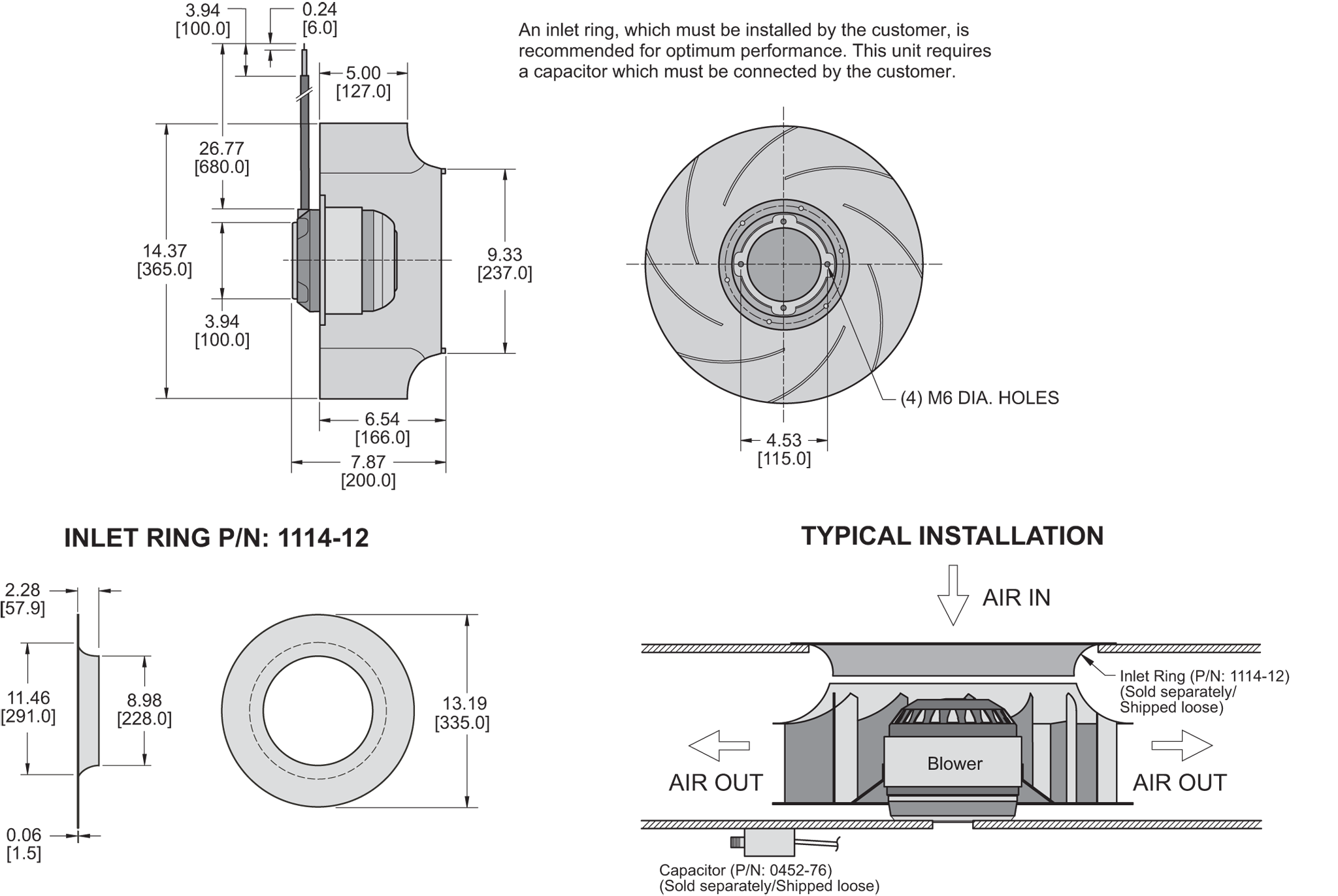 K2BC4R355/127A Impeller general arrangement drawing