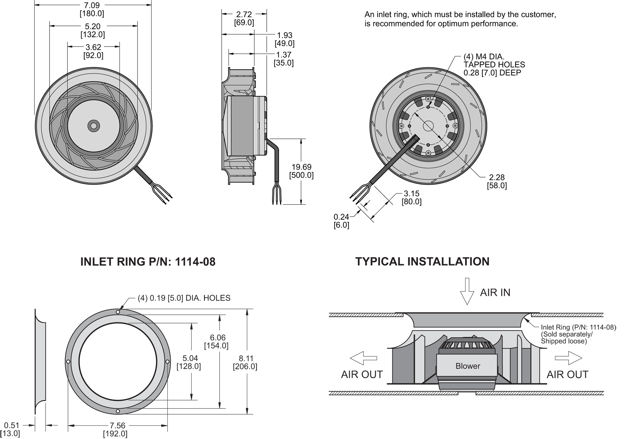 K7BCE180/35A Impeller general arrangement drawing