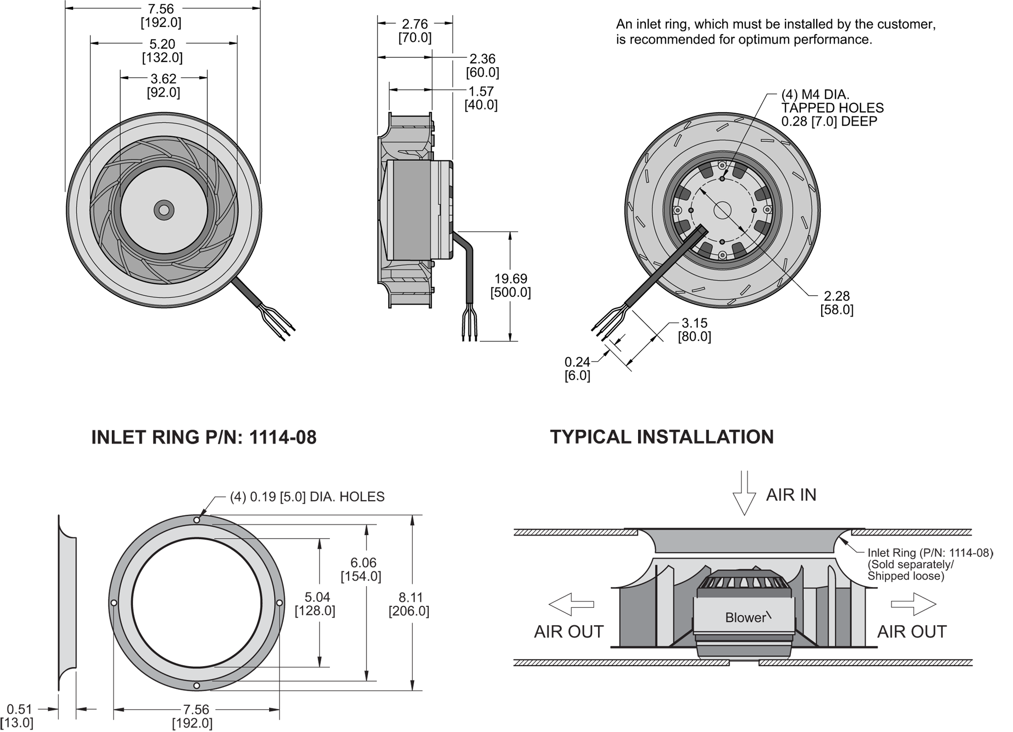 K7BCE192/40A Impeller general arrangement drawing