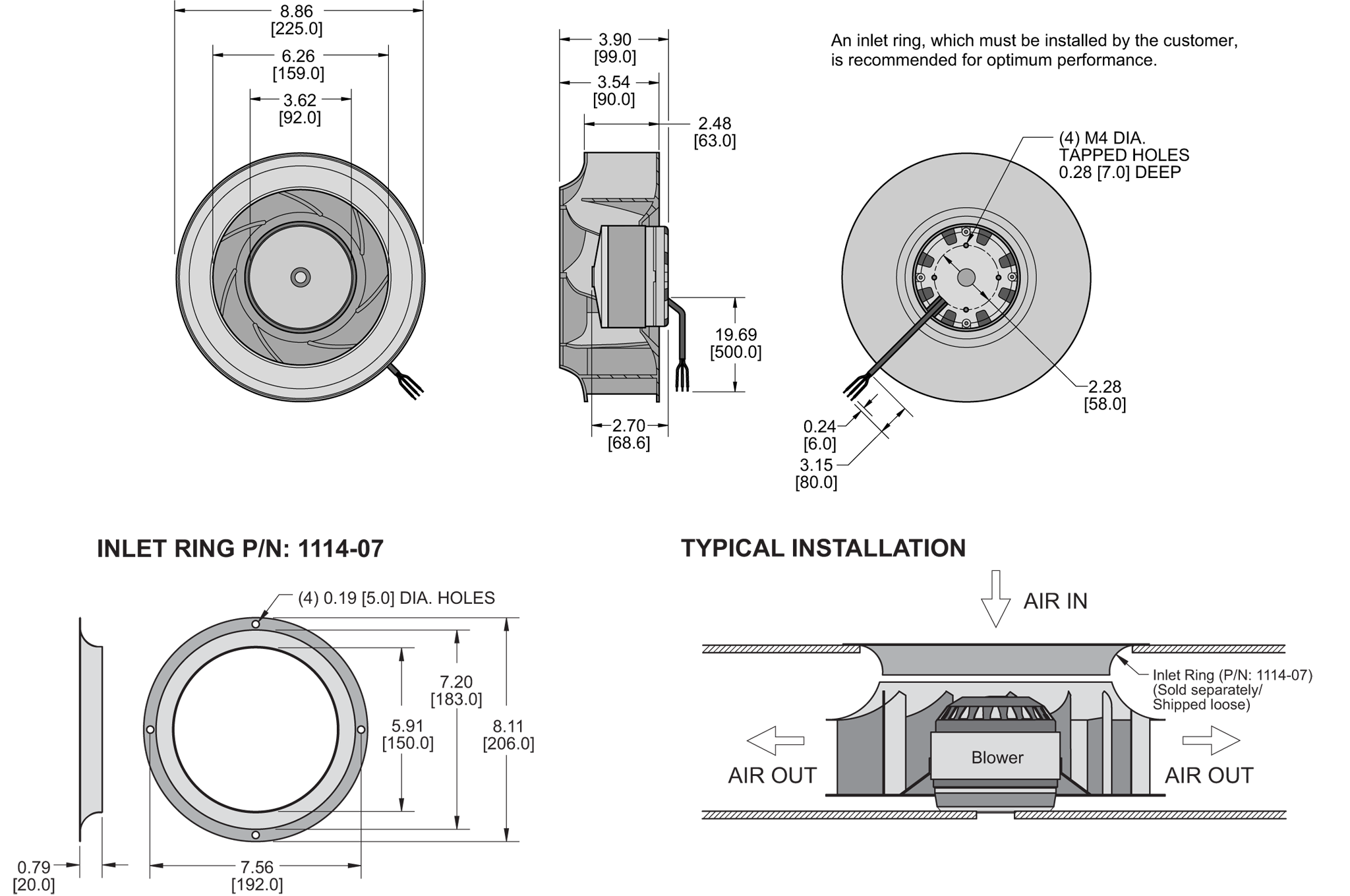 K7BCE225/63B Impeller general arrangement drawing