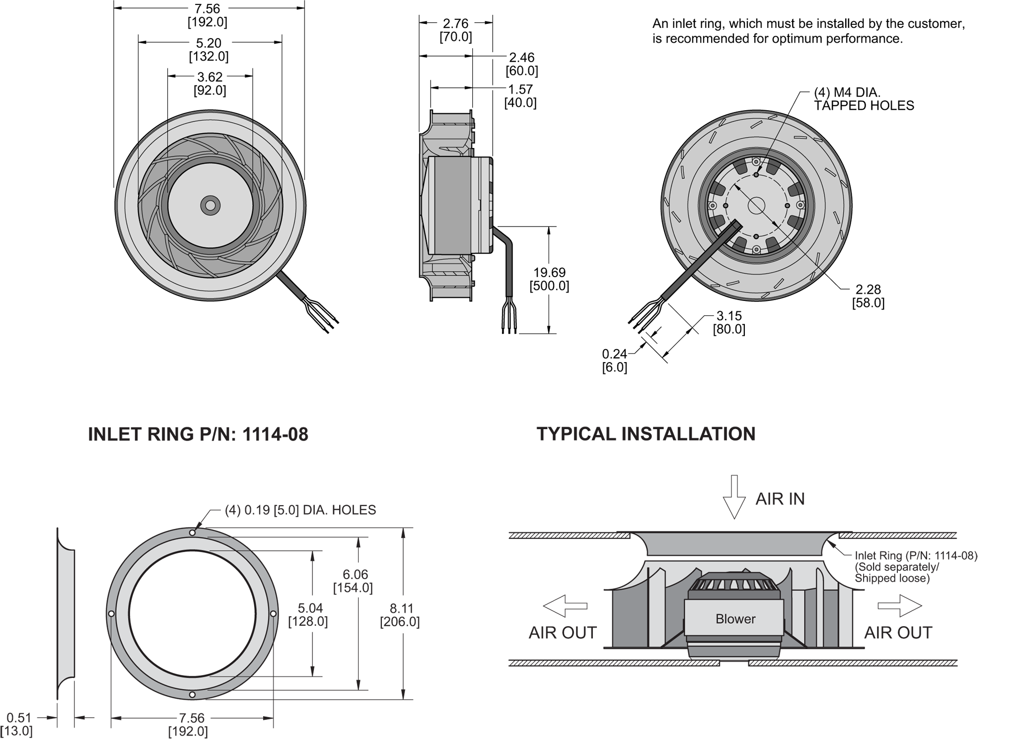 K8BCE192/40A Impeller general arrangement drawing