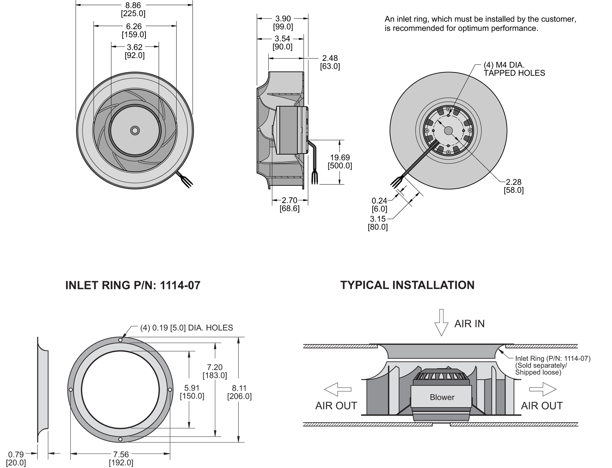 K8BCE225/63B Impeller general arrangement drawing