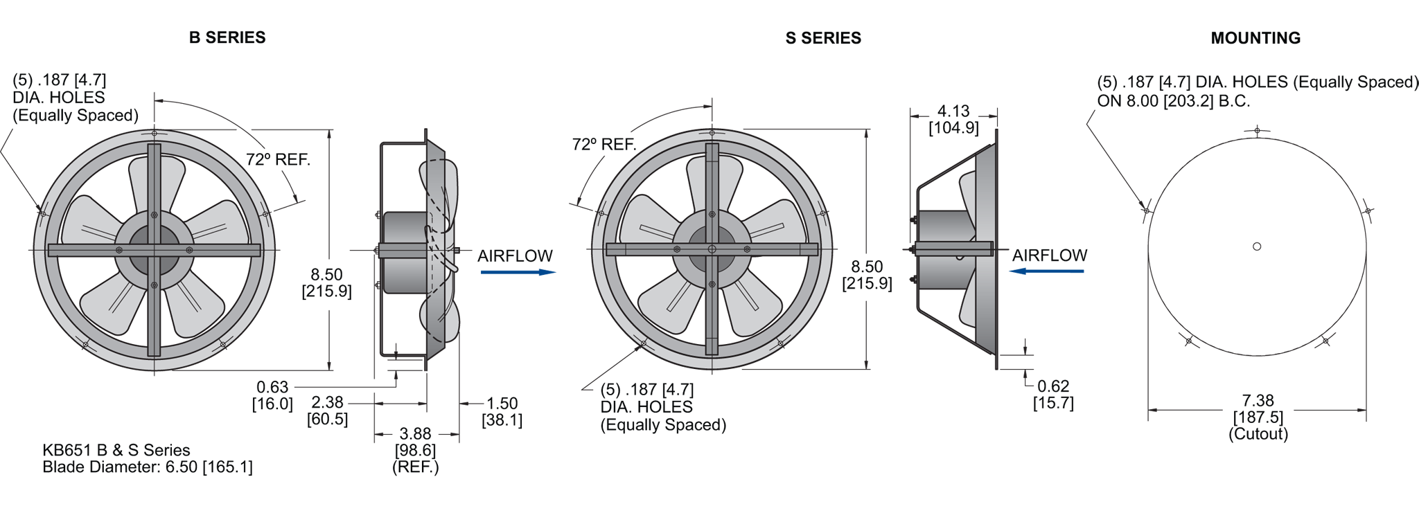 KB651 Thin Fans general arrangement drawing