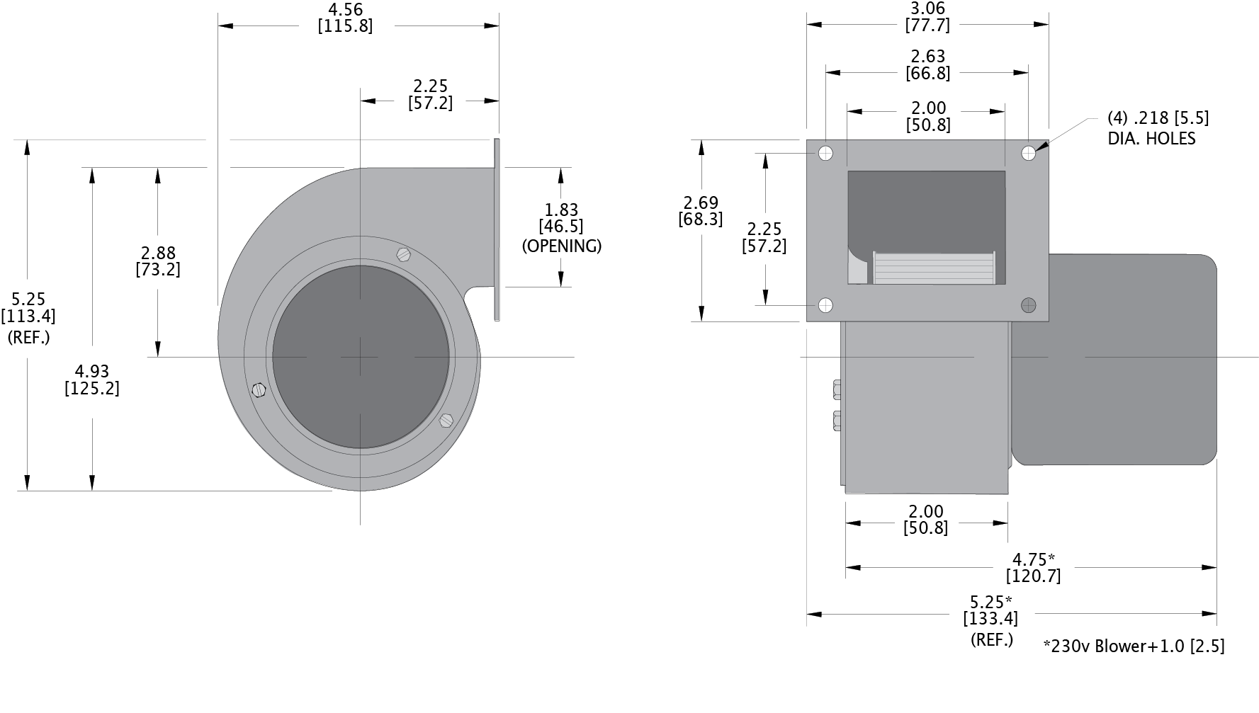 KBB25 Single Blower general arrangement drawing