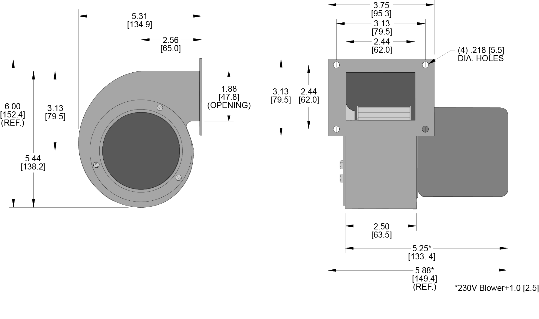 KBB30 Single Blower general arrangement drawing