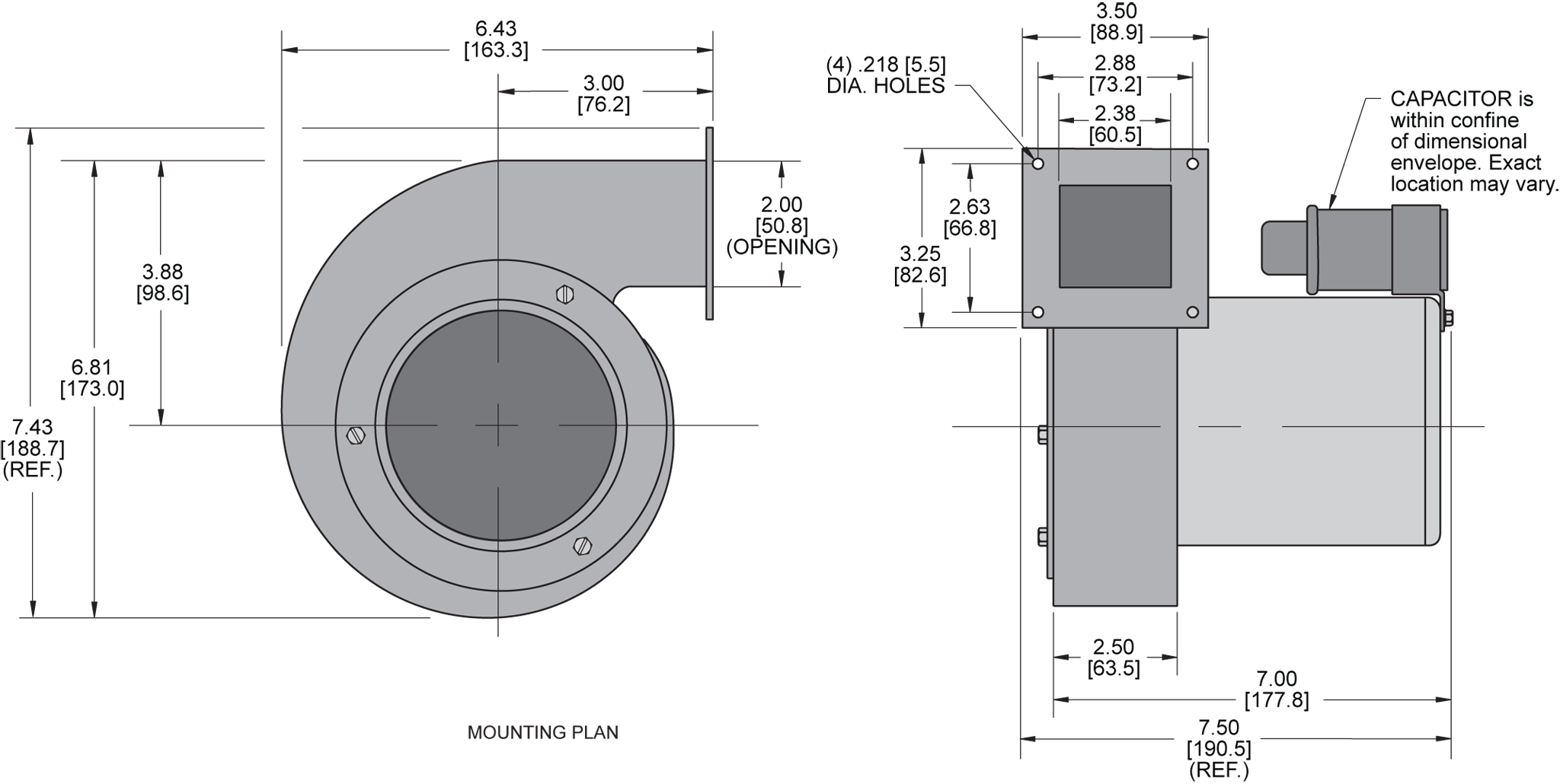 KBB38 H.P. Blower general arrangement drawing