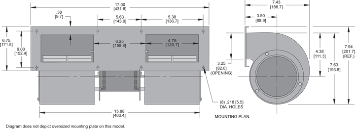KBB443 Quad. Blower general arrangement drawing