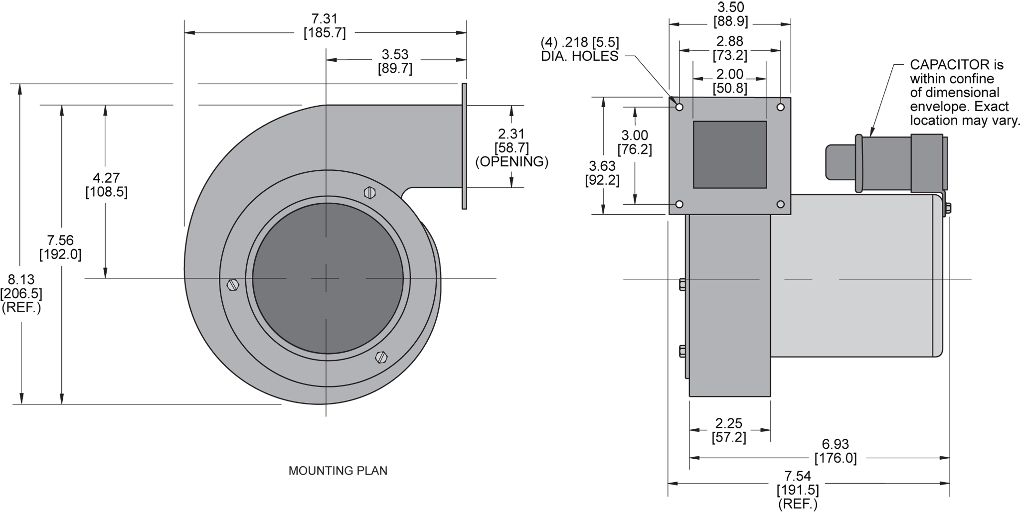 KBB47 H.P. Blower general arrangement drawing