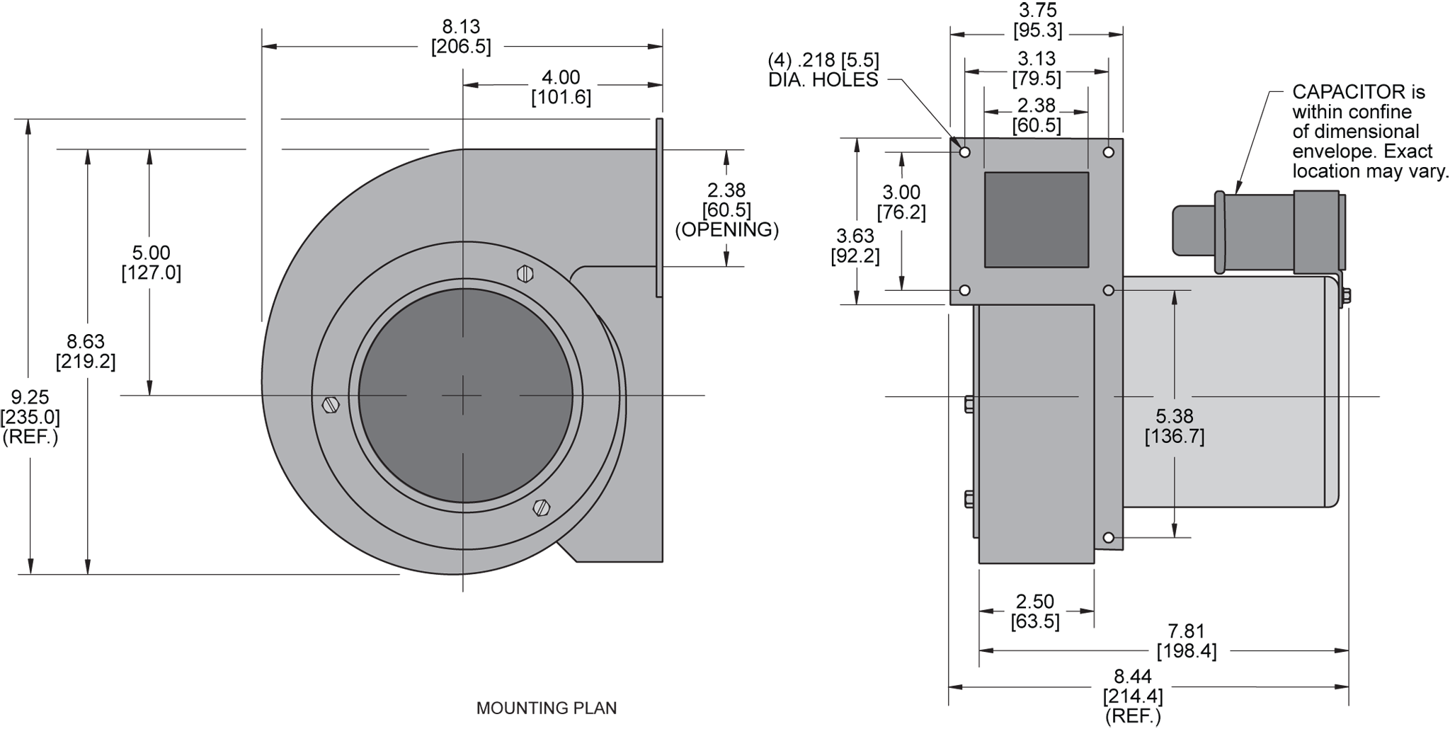 KBB51 H.P. Blower general arrangement drawing