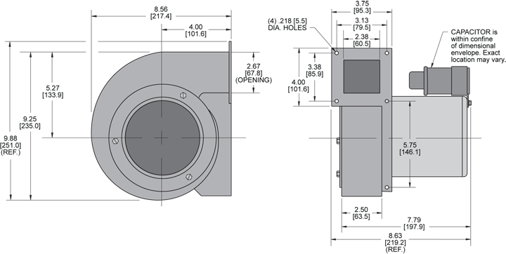 KBB58 H.P. Blower general arrangement drawing