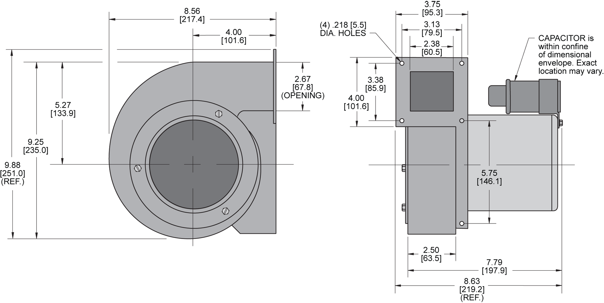 KBB58 H.P. Blower general arrangement drawing