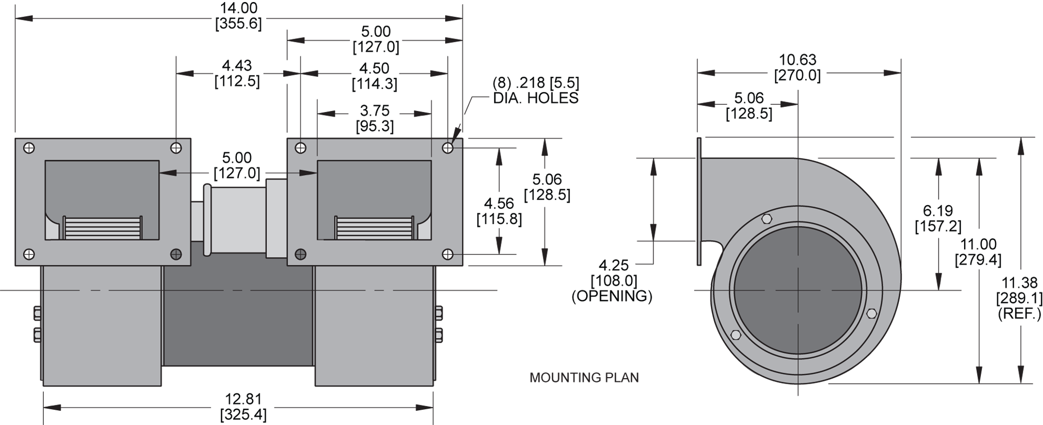 KBB64-64 Double Blower general arrangement drawing