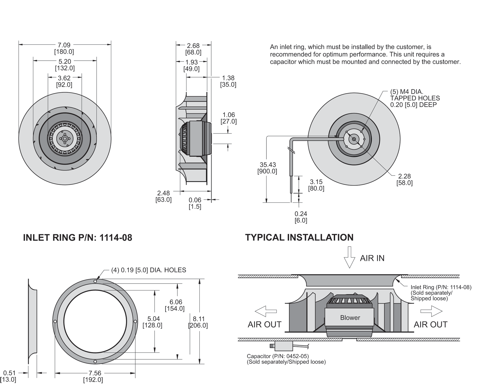 KBC2E180/35A Impeller general arrangement drawing