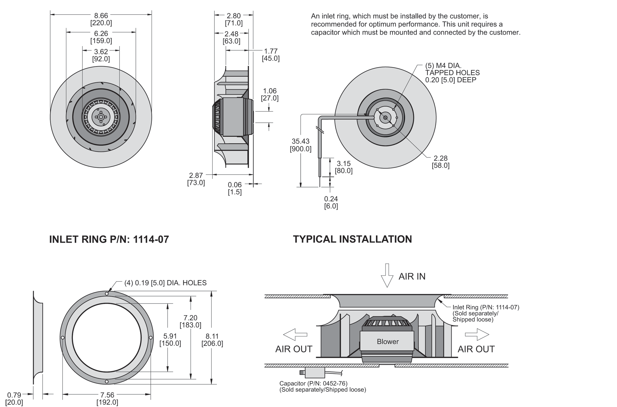 KBC2E220/45C Impeller general arrangement drawing