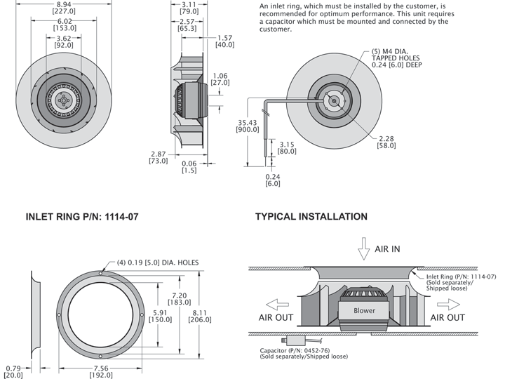 KBC2E225/40A Impeller general arrangement drawing