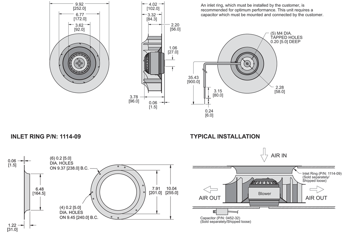 KBC2E250/50A Impeller general arrangement drawing