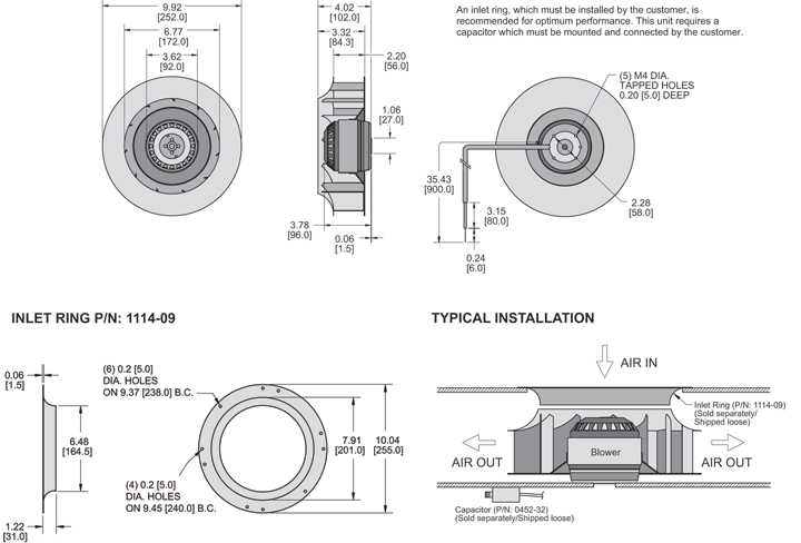 KBC2E250/56B Impeller general arrangement drawing