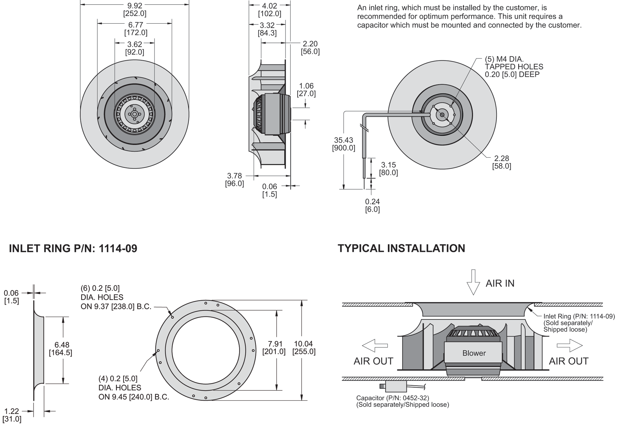 KBC2E250/56B Impeller general arrangement drawing