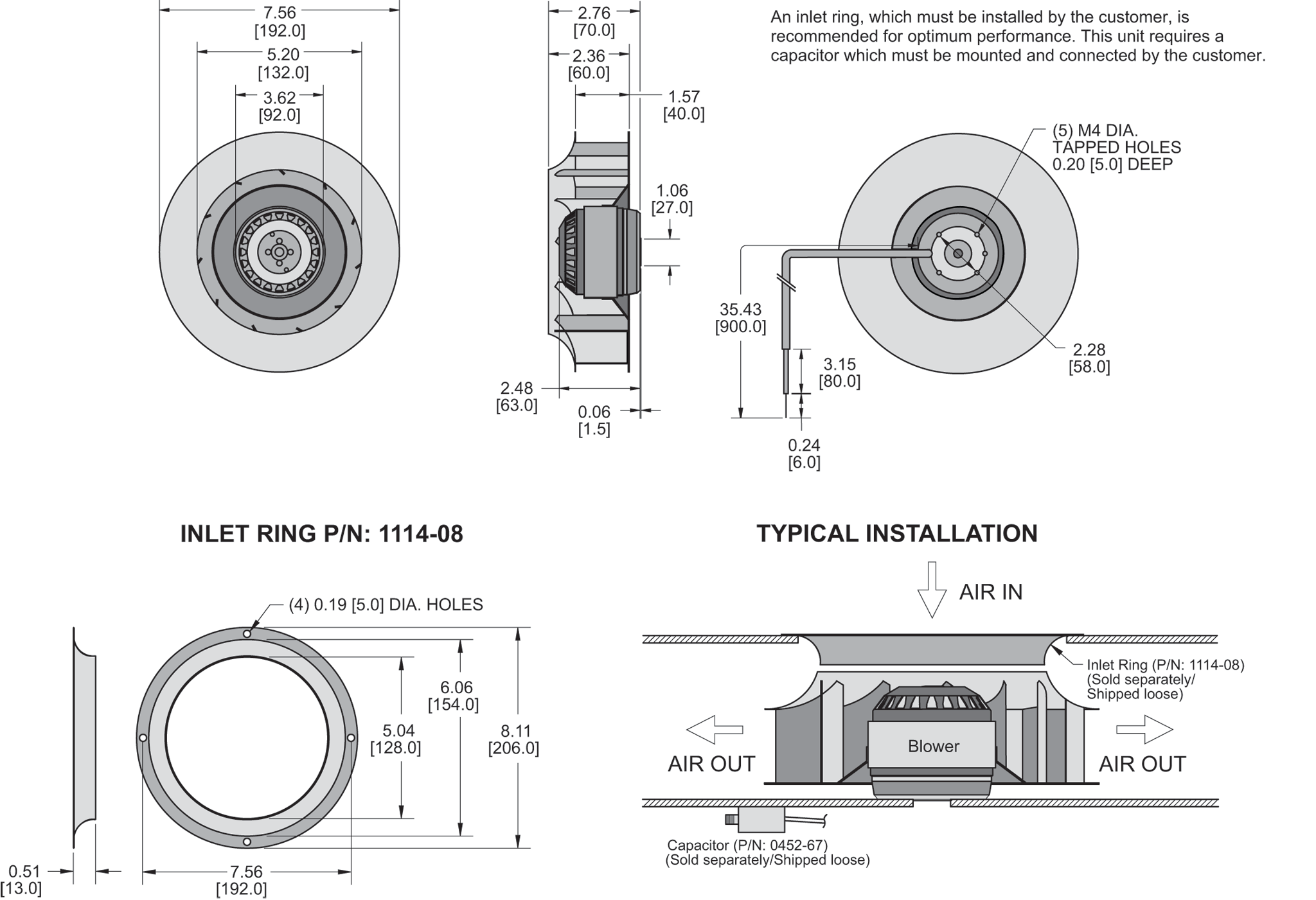 KBC4E192/40A Impeller general arrangement drawing