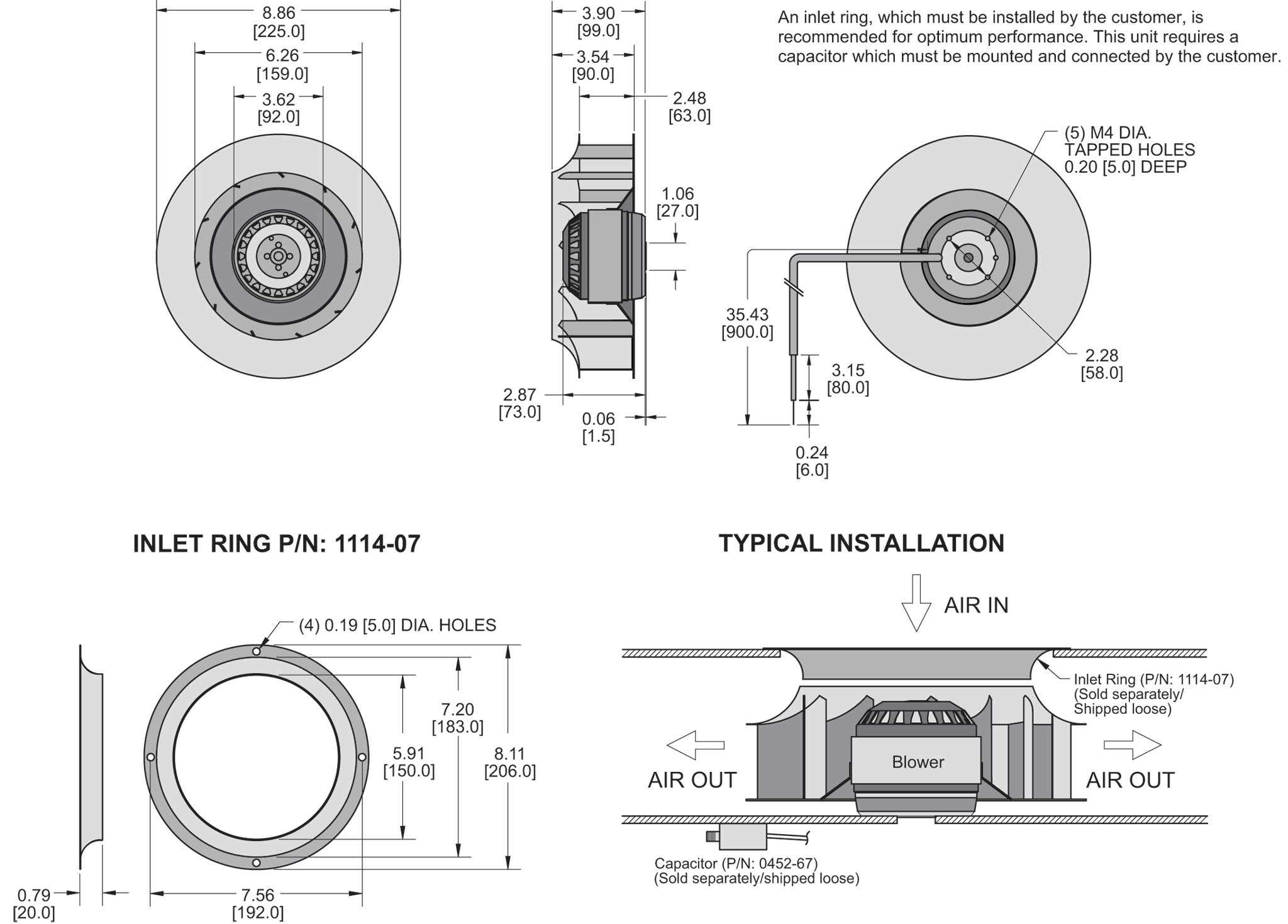 KBC4E225/63C Impeller general arrangement drawing