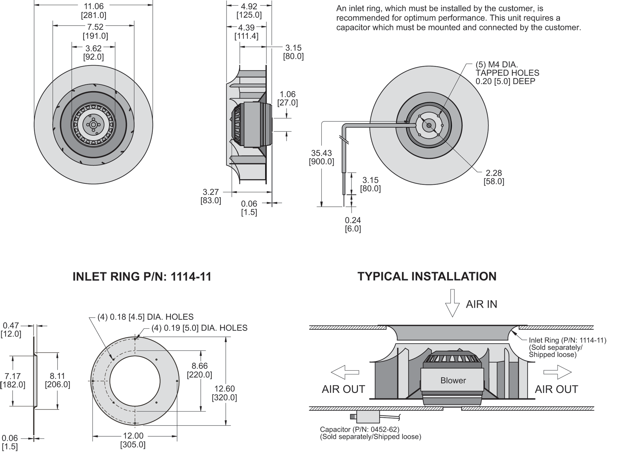 KBC4E280/80B Impeller general arrangement drawing