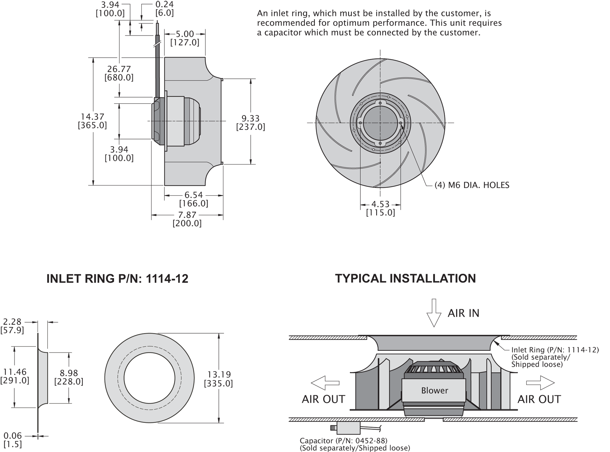 KBC4R355/127A Impeller general arrangement drawing