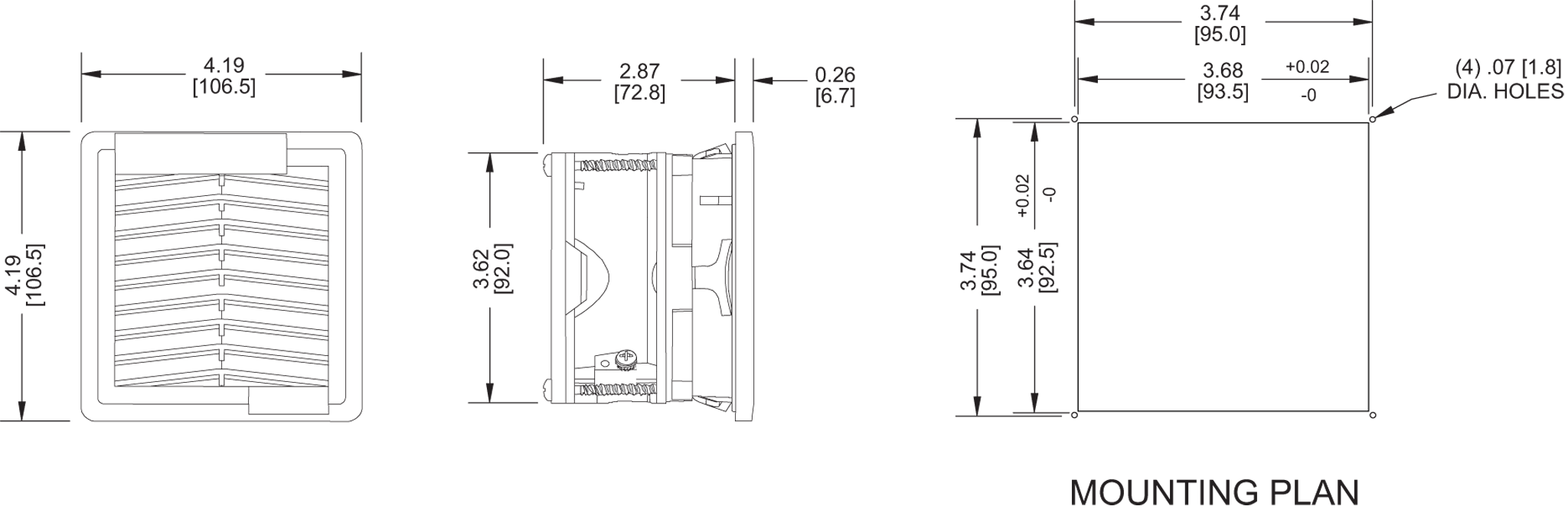 KFF08 Filter Fans general arrangement drawing