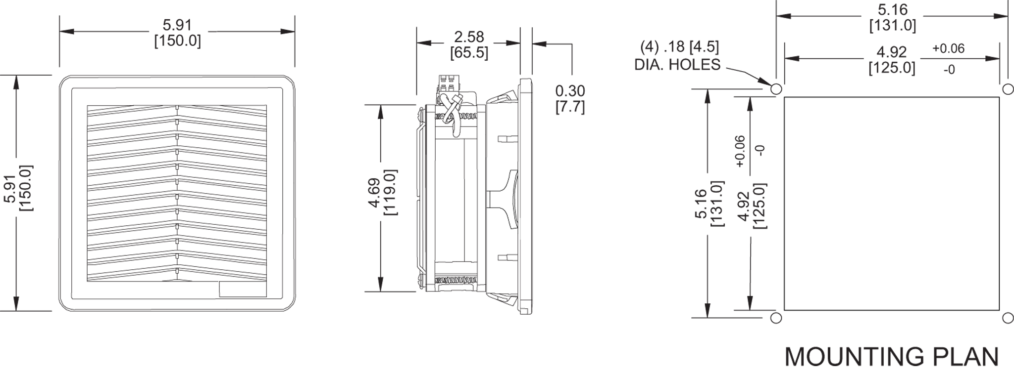 KFF12 Filter Fans general arrangement drawing