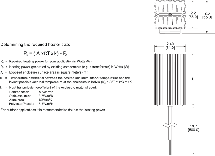 Fan Heater General Arrangement Drawing