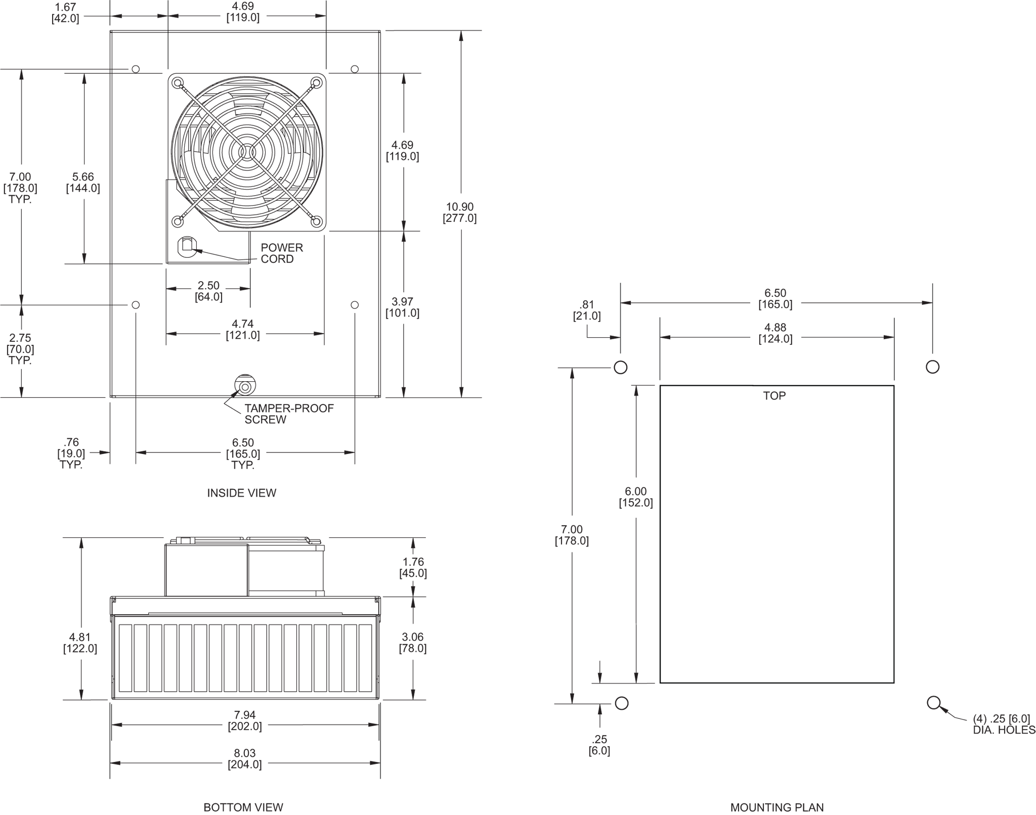 KNP40F Filter Fans general arrangement drawing