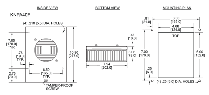 KNPA40F General Arrangement Drawing