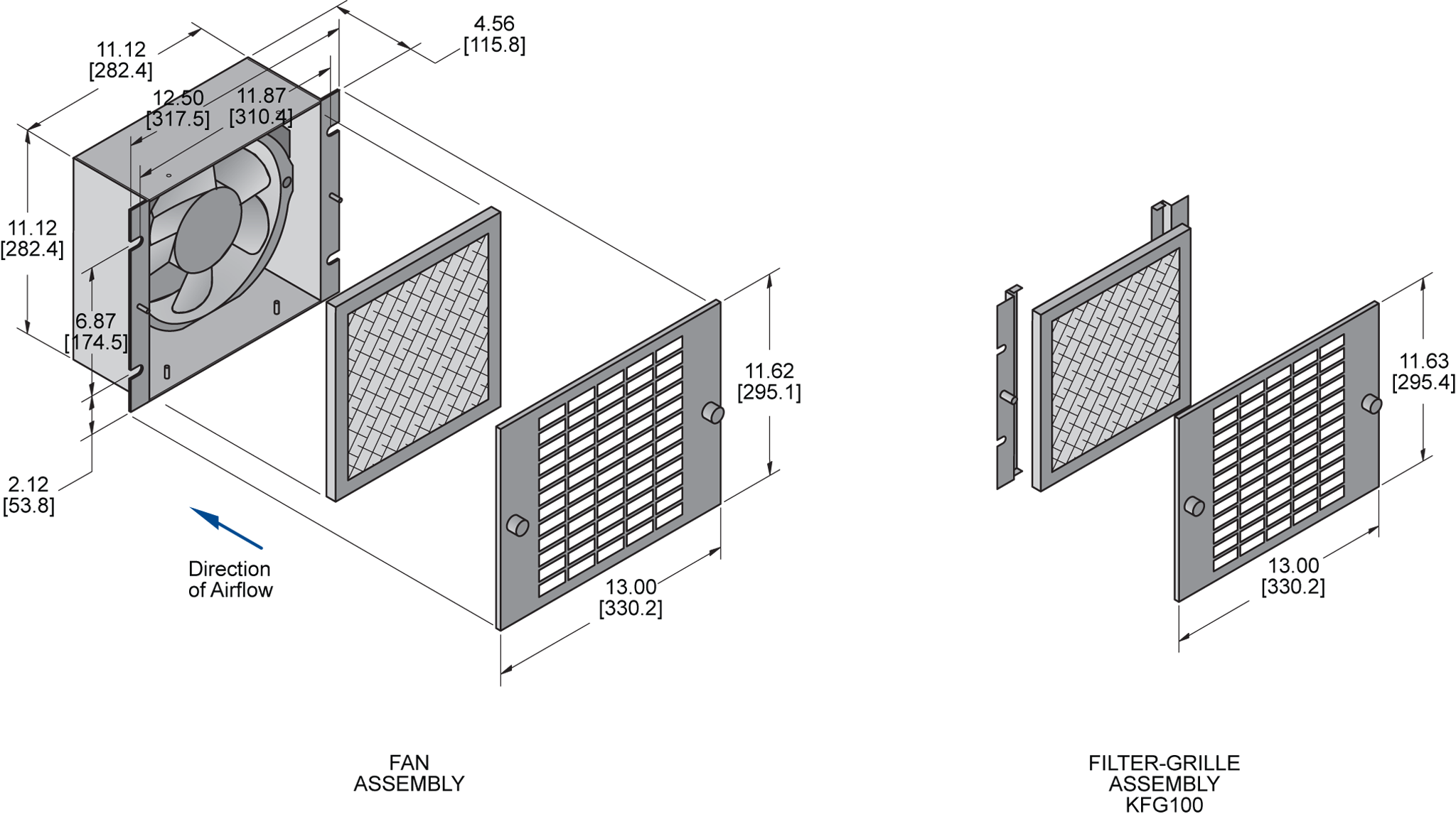 KP100 Packaged Fan general arrangement drawing