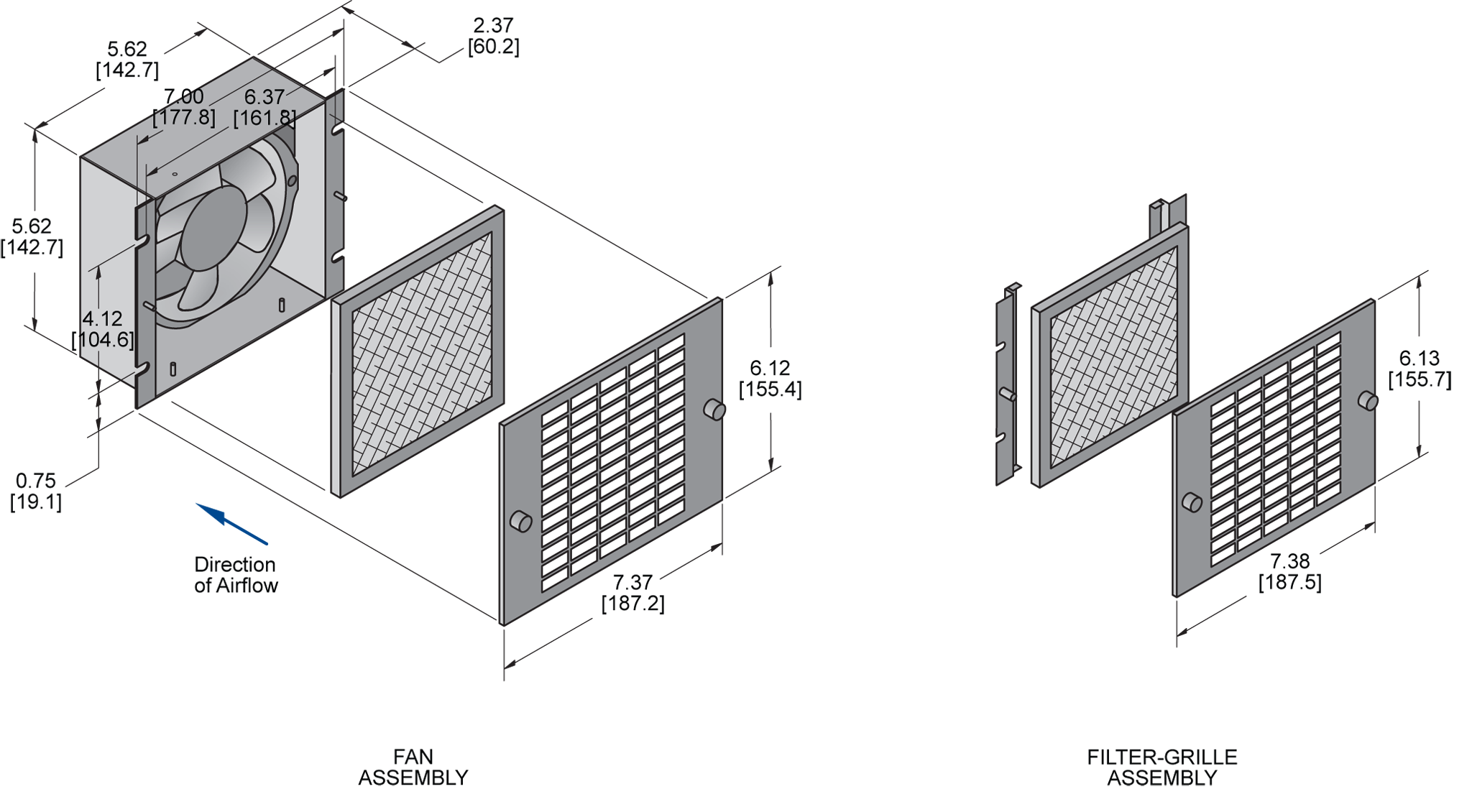 KP40 Packaged Fan general arrangement drawing