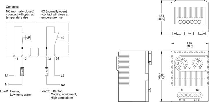 Dual Thermostat General Arrangement Drawing