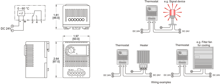 24V DC electronic enclosure thermostat wiring diagram