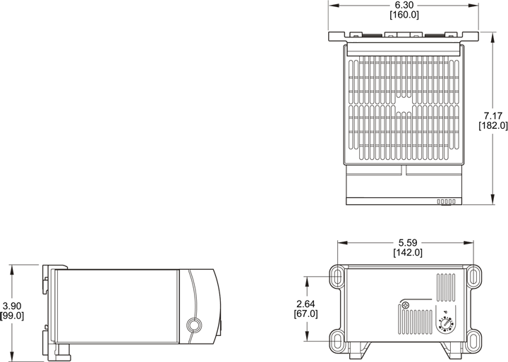 Panel-Mounted Heater General Arrangement Drawing