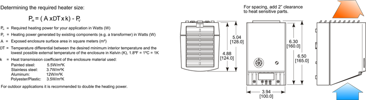 kooltronic ptc fan heater 50 hertz general arrangement drawing