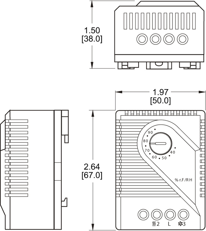 Mechanical Hygrostat General Arrangement Drawing